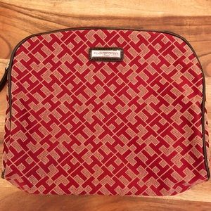NWOT Vintage Tommy Hilfiger Y2K red initial makeup pouch bag